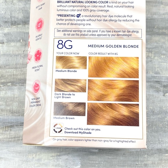 NWT Clairol Nice ‘n Easy 8G Medium Golden Blonde Permanent Hair Color Gray Cover - Picture 9 of 10